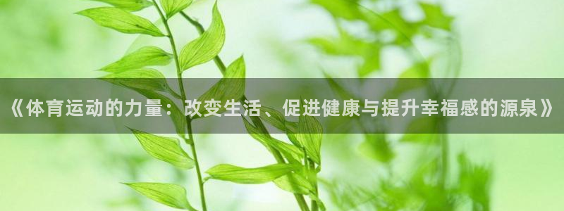 三亿体育网页版：《体育运动的力量：改变生活、促进健康与提升幸福感的源泉》